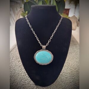 Boho Turquoise-Look Statement Necklace